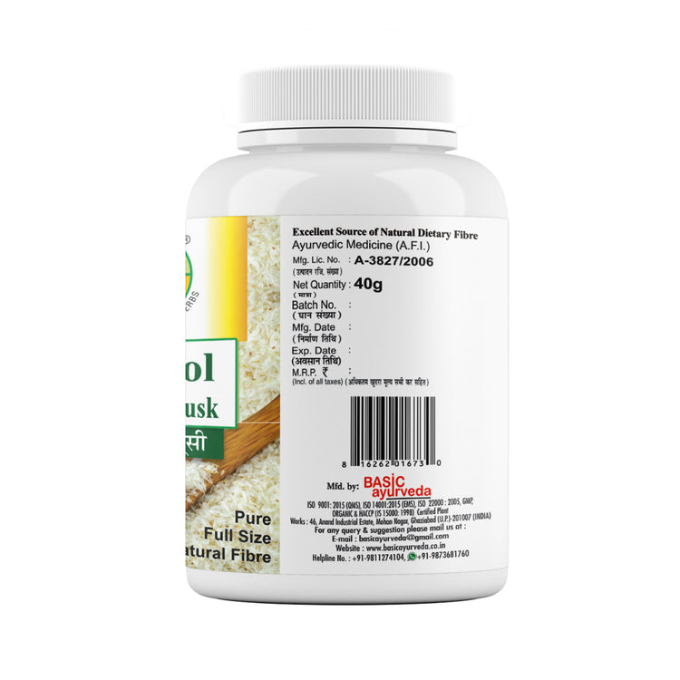 Basic Ayurveda Ishbgol Psyllium Husk Provides Effective Relief From Constipation (40 Gram)