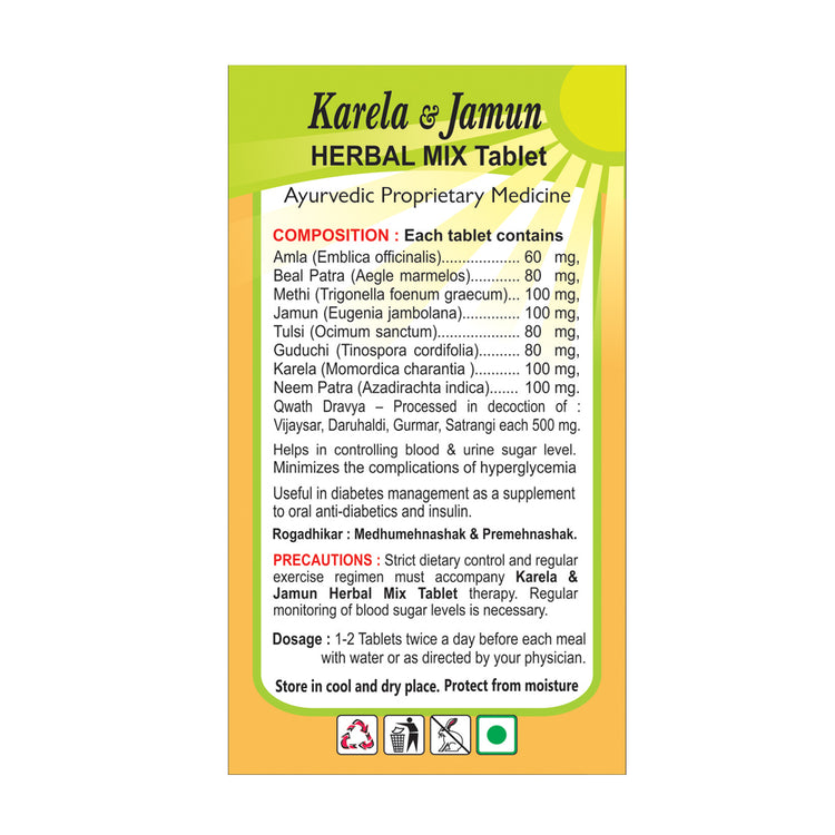 Basic Ayurveda Karela & Jamun Herbal Mix 40 Tablet
