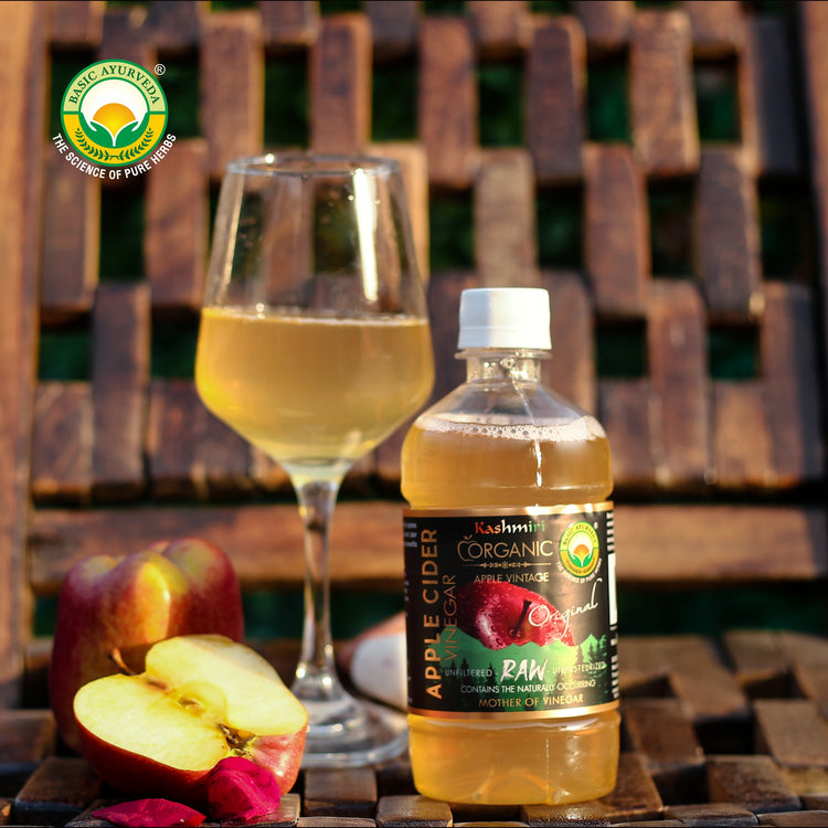Basic Ayurveda Kashmiri Organic Apple Cider Vinegar 450ml | With Mother Of Vinegar |  Contains The Naturally Occurring | With The Goodness Of Raw Apples | A Daily Dose Of Wellness