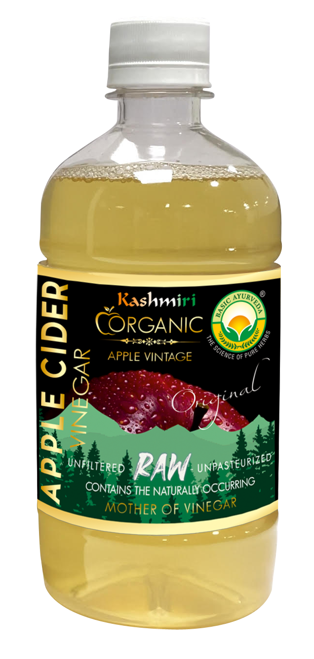 Basic Ayurveda Kashmiri Organic Apple Cider Vinegar 450ml | With Mother Of Vinegar |  Contains The Naturally Occurring | With The Goodness Of Raw Apples | A Daily Dose Of Wellness