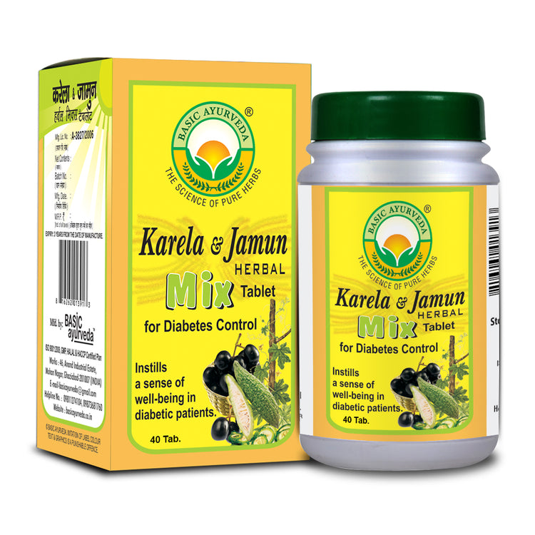 Basic Ayurveda Karela & Jamun Herbal Mix 40 Tablet