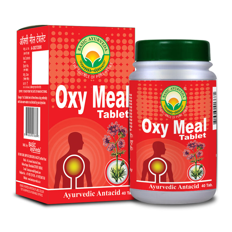 Basic Ayurveda  Oxy Meal Tablet (40 Tablet) | Helpful for All type of stomach problem | Helps to Reduce acidity | Helpful for  heartburn | Helpful in vomiting.