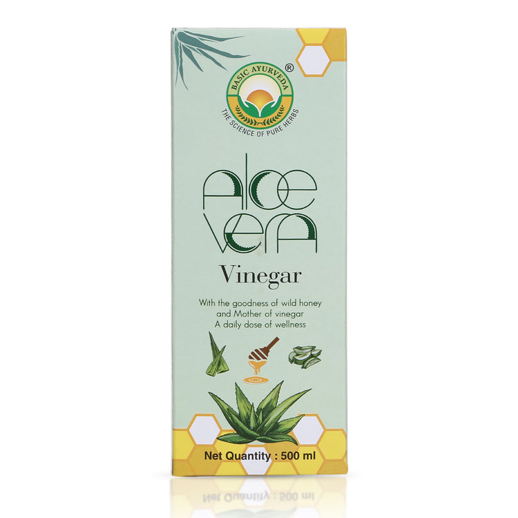 Basic Ayurveda Aloe Vera Vinegar (Aloevera Ka Sirka) | For Skin, Deliver Digestive Health and Beauty | With The Goodness Of Wild Honey | Mother Of Vinegar | A Daily Dose Of Wellness | 500Ml