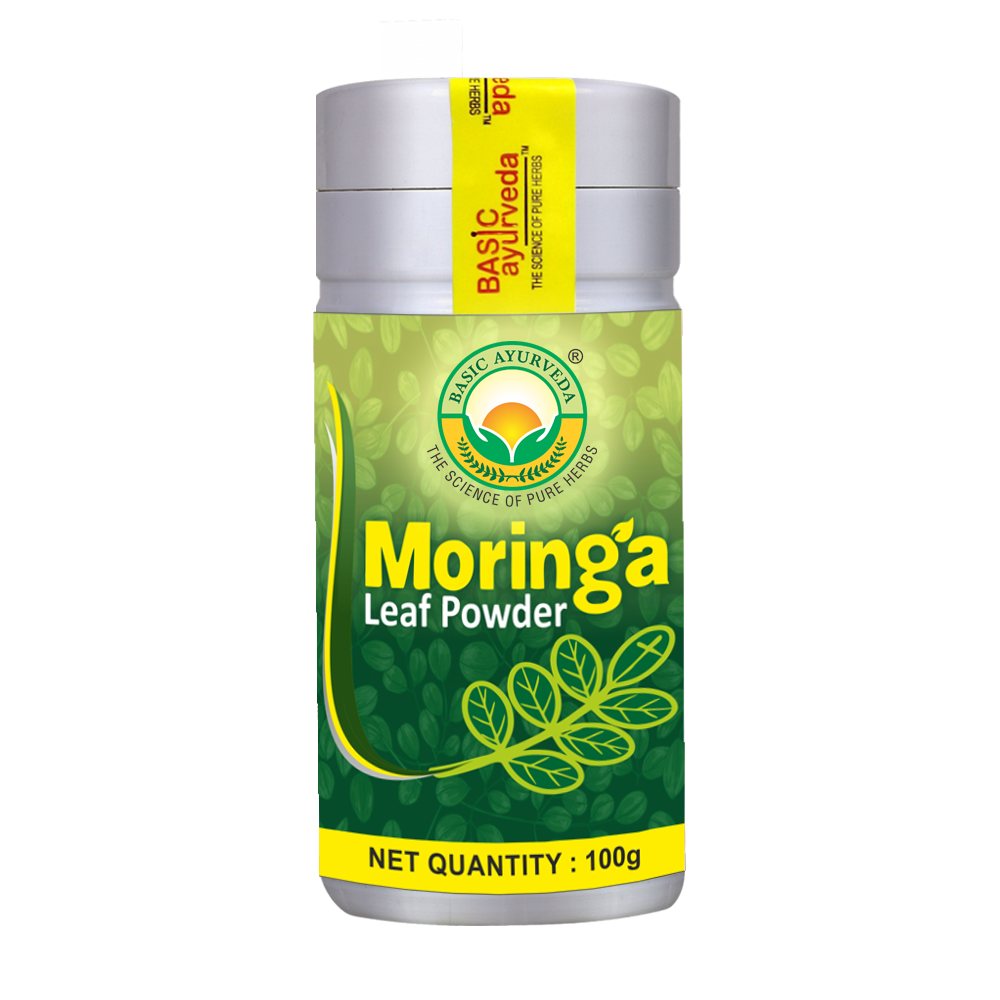 Basic Ayurveda Moringa Leaf Powder Sounjana Sahjan (Moringa Olifera) - Pure & Natural Plant based product | For Joint Pain Relief