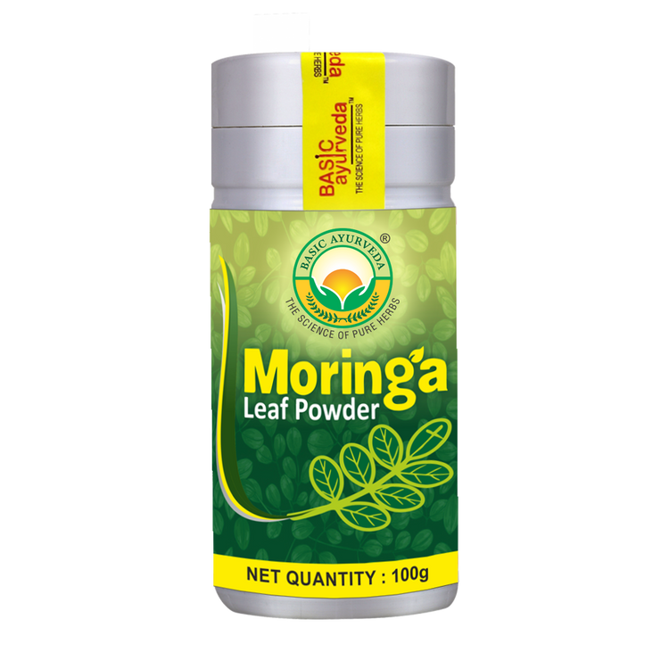 Basic Ayurveda Moringa Leaf Powder Sounjana Sahjan (Moringa Olifera) - Pure & Natural Plant based product | For Joint Pain Relief
