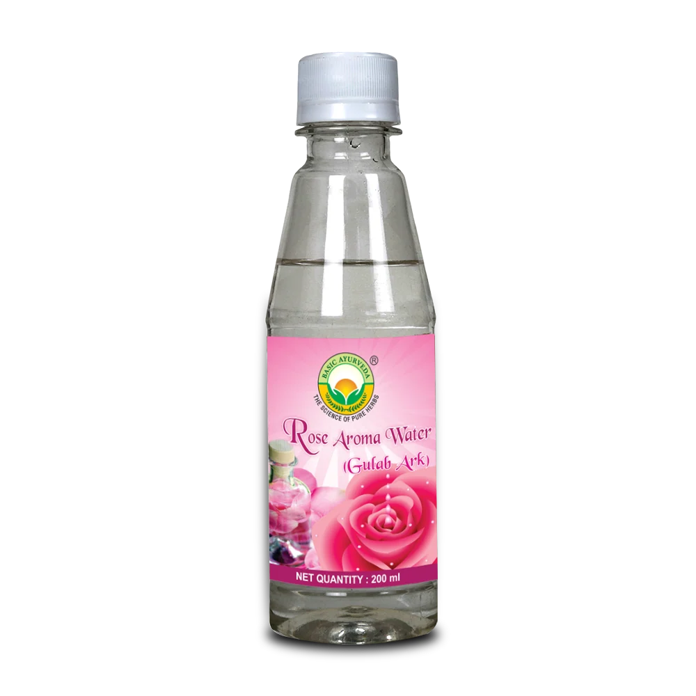 Basic Ayurveda Gulab Ark Rose Aroma Water 500ml | Premium Floral Water | Refreshing Rose Essence | Traditional Ayurvedic Preparation for Beauty and Personal Care