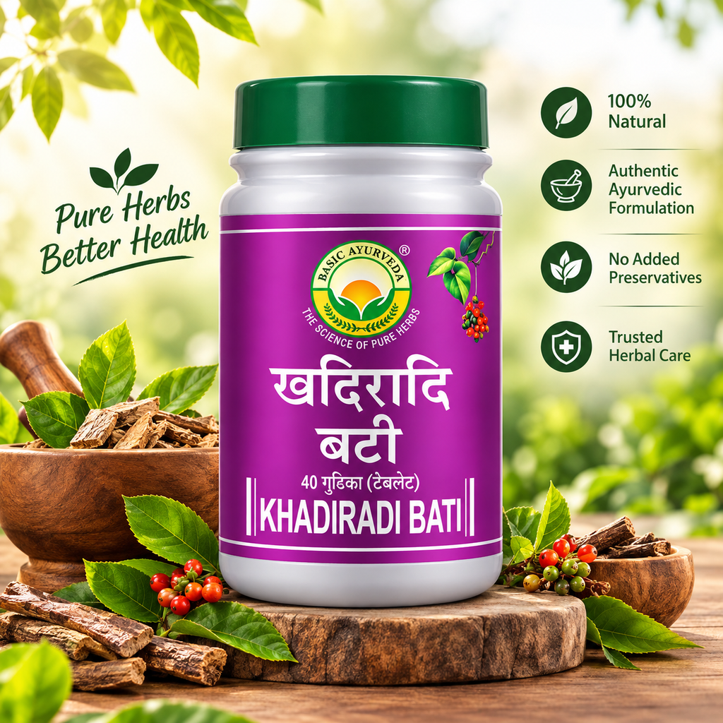 Basic Ayurveda Khadiradi Bati 40 Tablet