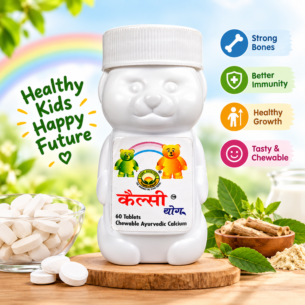 Basic Ayurveda  Calci Yog Tablet (60 Tablet) | Helpful in Calcium deficiency | Brighten Yellow Teeth | Strengthen Brittle Nails | Maintain Strong Bones | Fatigue | Muscle Cramps  | Joint Pains.