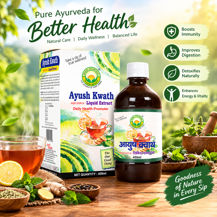 Basic Ayurveda Ayush Kwath Liquid Extract 450Ml