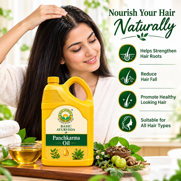 Basic Ayurveda Brahmi Hair Oil for Hair Growth & Scalp Nourishment | Enriched with Brahmi Herbal Extract | Helps Strengthen Hair Roots, Reduce Hair Fall & Promote Healthy Looking Hair | Suitable for All Hair Types