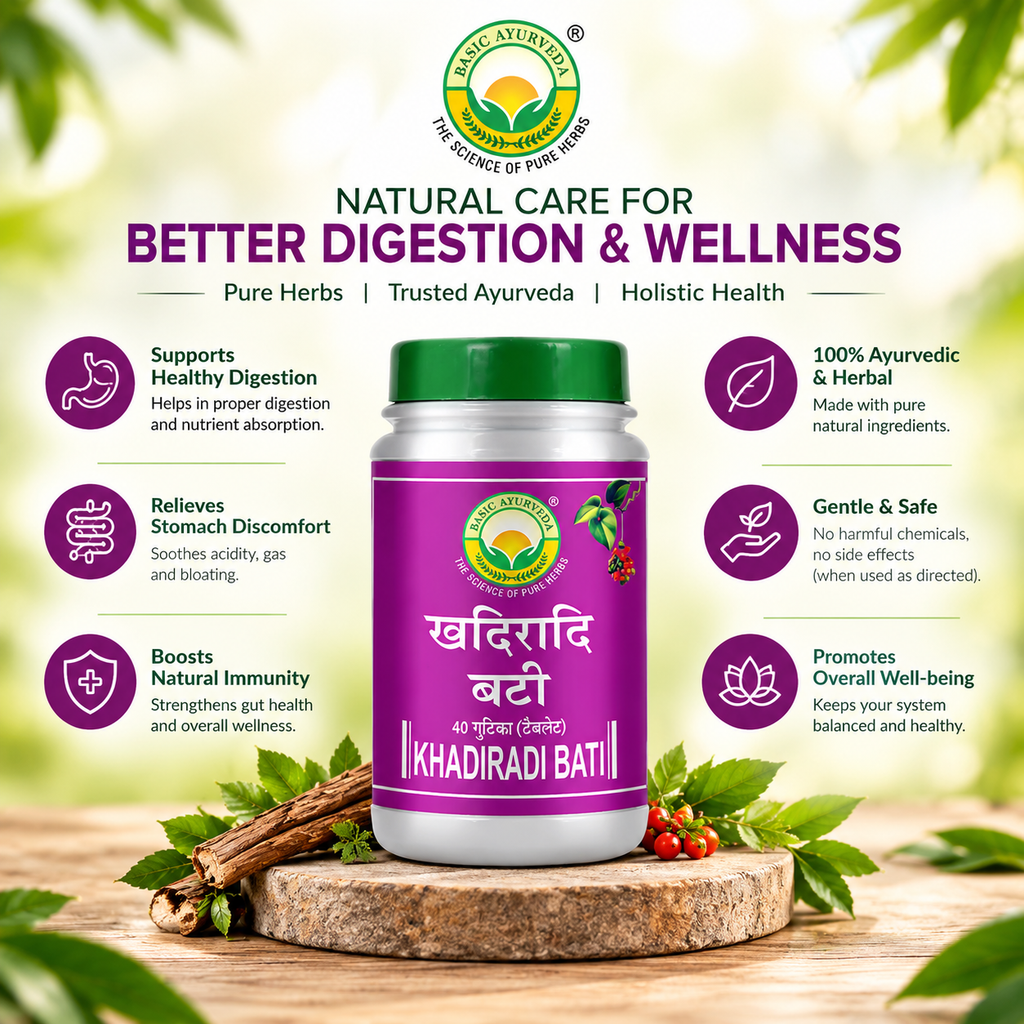 Basic Ayurveda Khadiradi Bati 40 Tablet