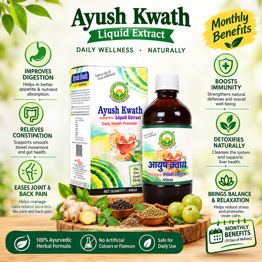 Basic Ayurveda Ayush Kwath Liquid Extract 450Ml