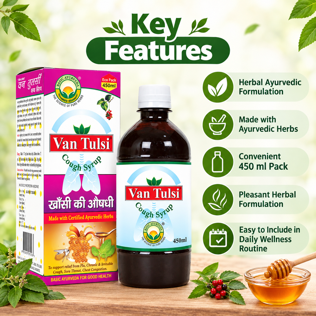 Basic Ayurveda Van Tulsi Cough Syrup