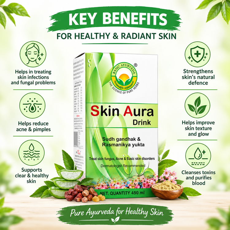 Basic Ayurveda Skin Aura Drink Sudh Gandhak & Rasmanikya Yukta