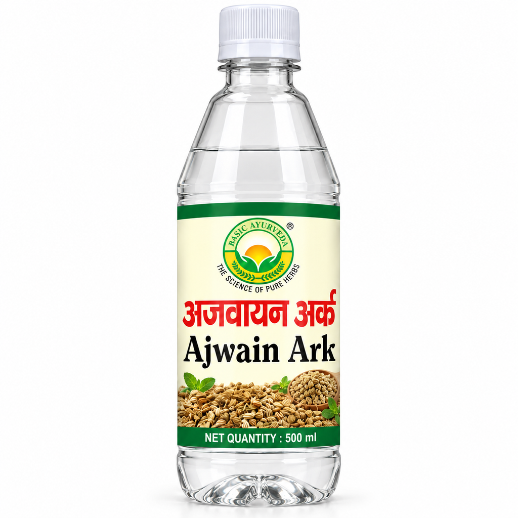 Basic Ayurveda Ajwain Ark 500ml | Pure Ajwain Water | Traditional Herbal Digestive Support | Natural Carom Seed Ark for Daily Wellness |