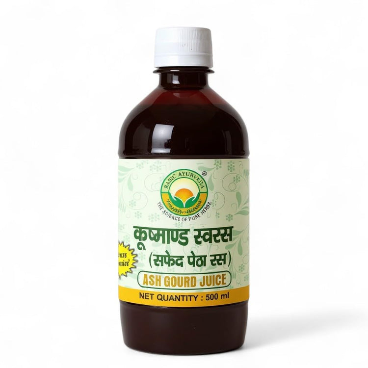 Basic Ayurveda Ash Gourd Juice 500ml (Kushmand Swaras/Safed Petha Ras) | Natural Ayurvedic Herbal Drink | Supports Digestion, Hydration, Energy & Daily Wellness | Pure Herbal Tonic