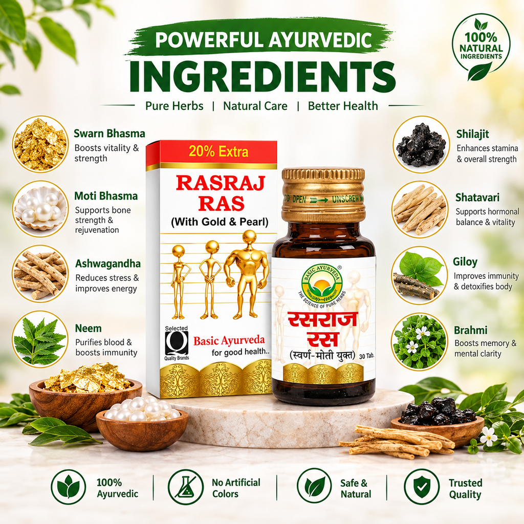 Basic Ayurveda Ras raj Ras with Gold & Pearl