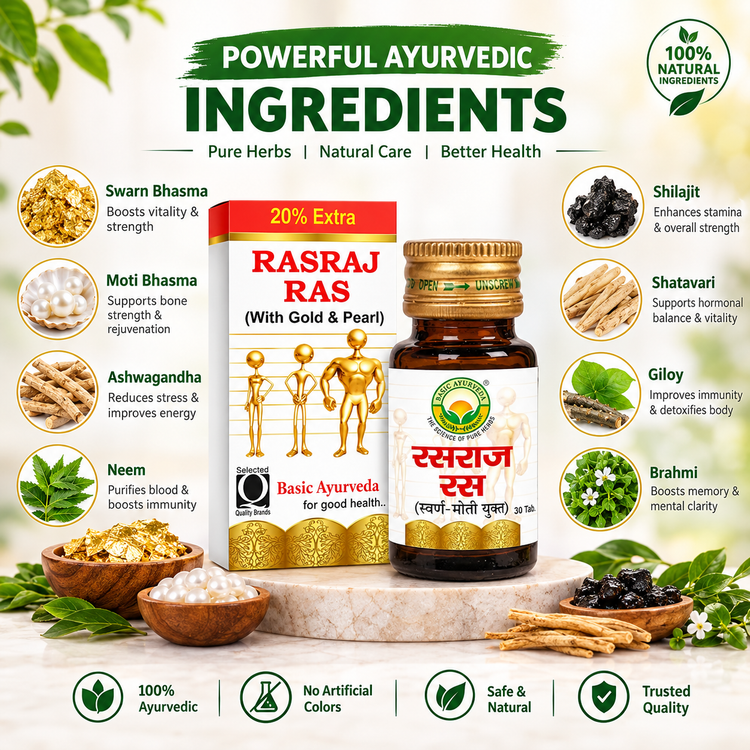 Basic Ayurveda Ras raj Ras with Gold & Pearl
