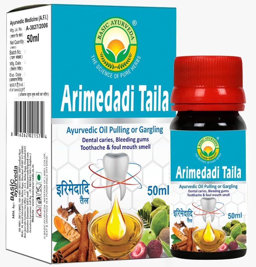 Basic Ayurveda Arimedadi Taila 50ml – Ayurvedic Oil for Oil Pulling & Gargling | Herbal Oral Care Oil | Traditional Ayurvedic Preparation