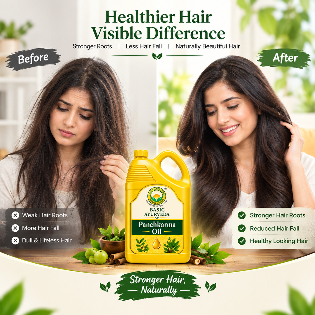 Basic Ayurveda Brahmi Hair Oil for Hair Growth & Scalp Nourishment | Enriched with Brahmi Herbal Extract | Helps Strengthen Hair Roots, Reduce Hair Fall & Promote Healthy Looking Hair | Suitable for All Hair Types