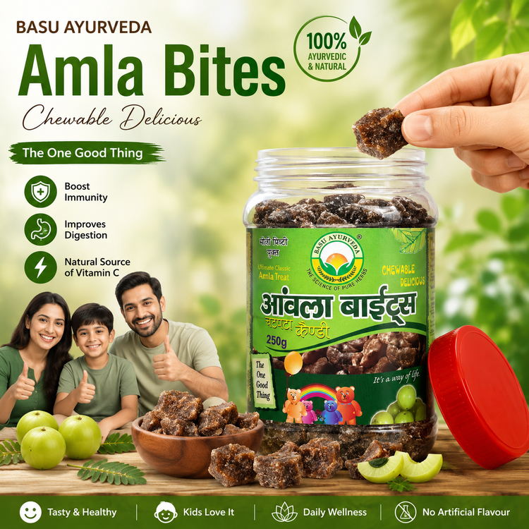 Basic Ayurveda Amla Bite (Gooseberry) Chatpata Candy 250 Gram | Contains amla which is a good source of vitamin C | Amla is beneficial in treating eyesight problems | Good for digestion | Helps in boosting immunity | Improves digestive system.