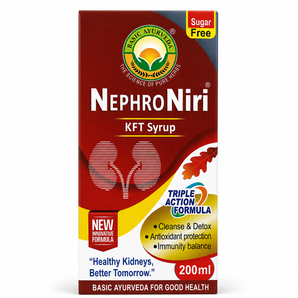 NEPHRO Niri KFT Syrup 200ml | Ayurvedic Kidney Support Formulation | Supports Kidney & Urinary Tract Health | Helps Maintain Natural Detox & Fluid Balance | Antioxidant Support | Sugar Free Herbal Syrup | Traditional Ayurvedic Wellness