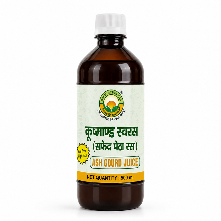 Basic Ayurveda Ash Gourd Juice 500ml (Kushmand Swaras/Safed Petha Ras) | Natural Ayurvedic Herbal Drink | Supports Digestion, Hydration, Energy & Daily Wellness | Pure Herbal Tonic