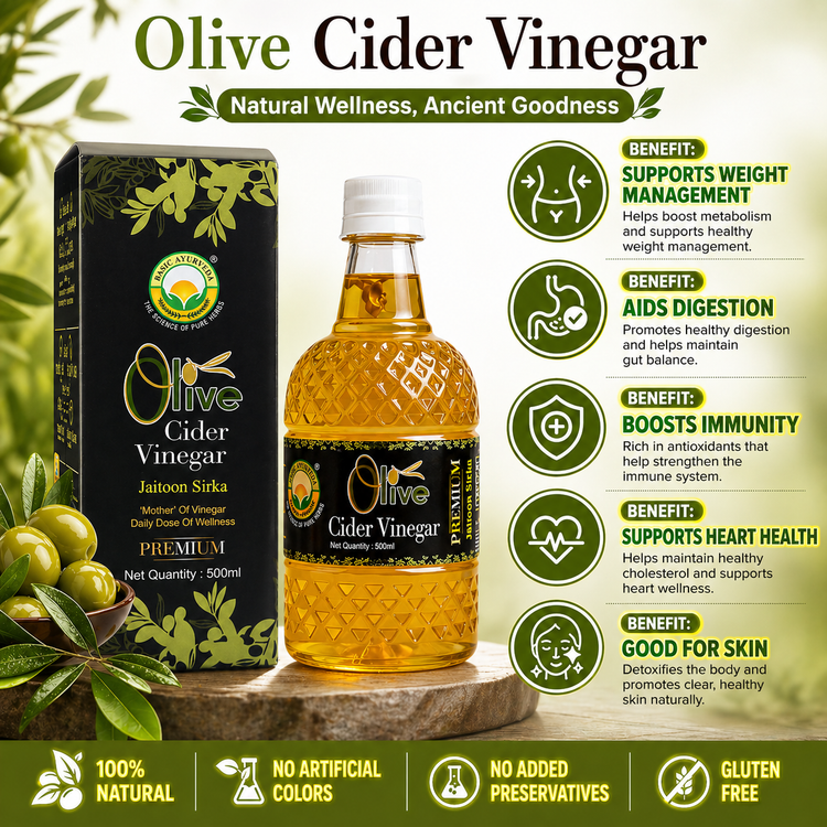 Basic Ayurveda Olive Cider Vinegar Premium (Jaitun Ka Sirka) Vinegar