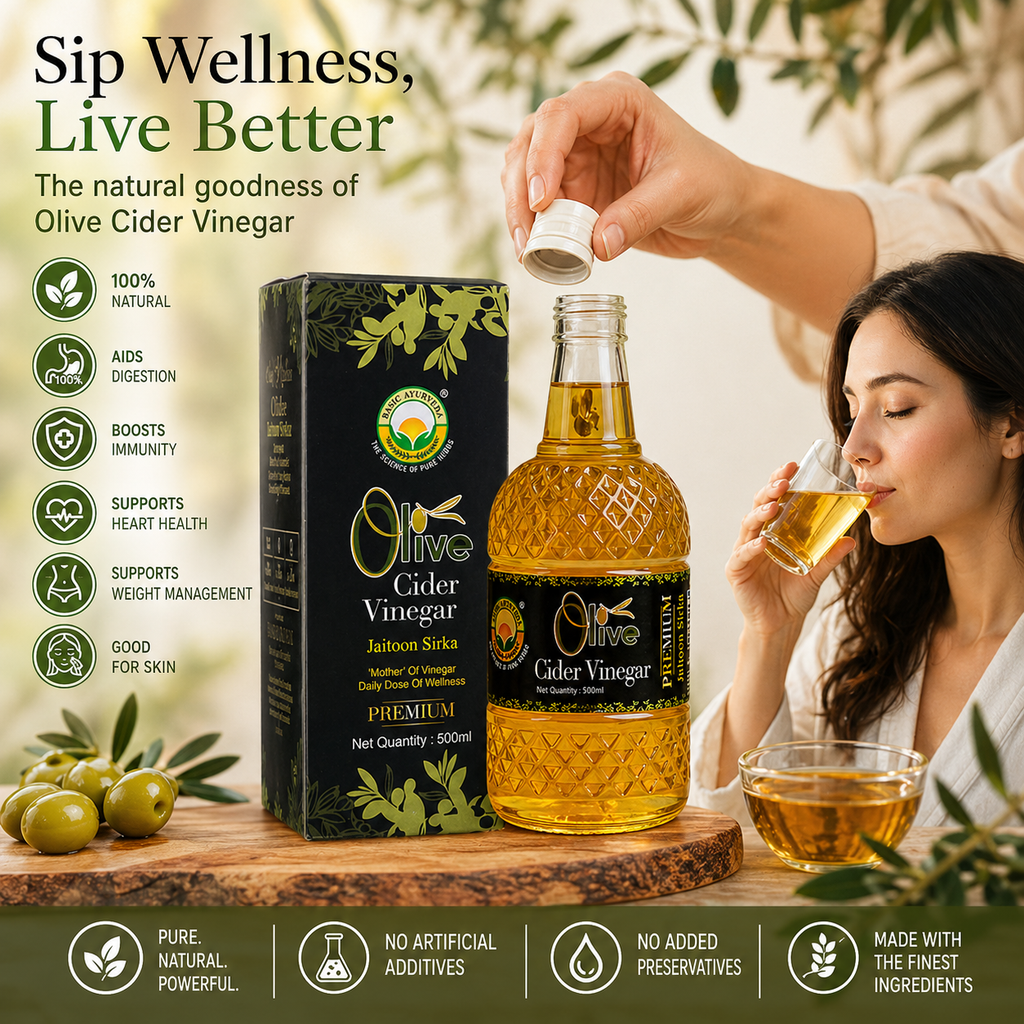 Basic Ayurveda Olive Cider Vinegar Premium (Jaitun Ka Sirka) Vinegar