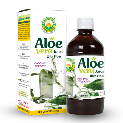 Basic Ayurveda Aloe Vera Juice (Sugar Free Fiber) | 100% Organic Natural Herbal Juice | Helps to Reduce Weight | Reduces Acne-Pimple and Dark Spots | It provides essential nutrients to the body | Provides Antioxidants to the body.