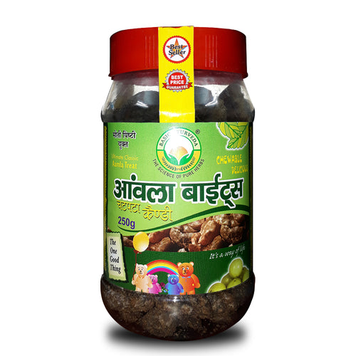 Basic Ayurveda Amla Bite (Gooseberry) Chatpata Candy 250 Gram | Contains amla which is a good source of vitamin C | Amla is beneficial in treating eyesight problems | Good for digestion | Helps in boosting immunity | Improves digestive system.