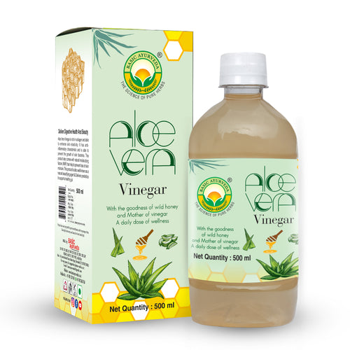 Basic Ayurveda Aloe Vera Vinegar (Aloevera Ka Sirka) | For Skin, Deliver Digestive Health and Beauty | With The Goodness Of Wild Honey | Mother Of Vinegar | A Daily Dose Of Wellness | 500Ml