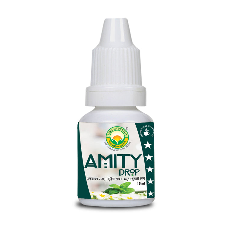 Basic Ayurveda Amity Drop 10ml | It helps to purify the blood and remove toxins | Helps to boost the immune system | Helps to fight respiratory problems | Acts as an anti-oxidant for the body.