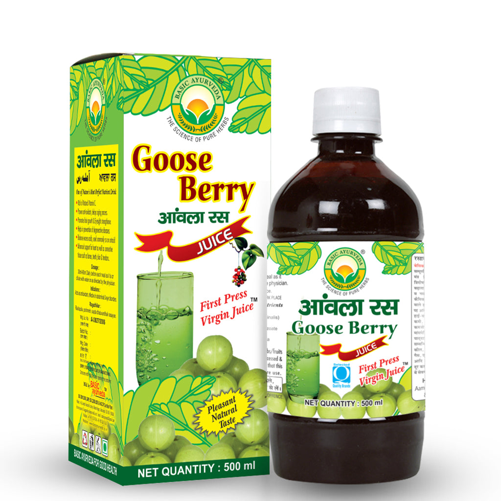 Basic Ayurveda Goose Berry Juice(Amla Ras) | 100% Organic Natural Herbal Juice | Increases the Muscle Tone | Advanced support for heart | Improves Eyesight | Strengthens Teeth, Nails | Increases Hemoglobin.