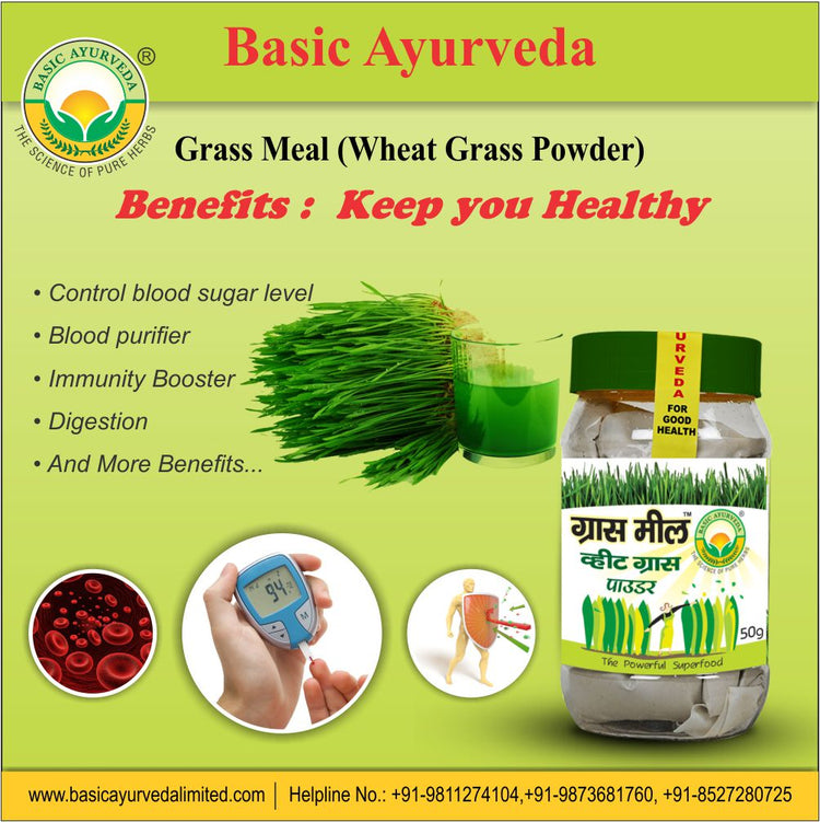 Basic Ayurveda Grass Meal (Wheat Grass Powder) 50 Gram