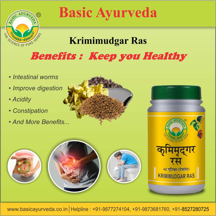 Basic Ayurveda Krimimudgar Ras 40 Tablet