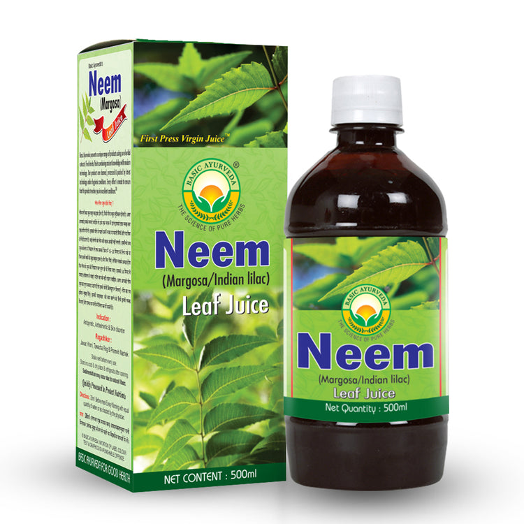 Basic Ayurveda Neem Leaf (Margosa ) Juice 500 Ml | 100% Organic Natural Herbal Juice | Improve body mechanism | Reduce Skin disorder | Reduce Hair loss | Improve Skin Tone | Maintain Blood Sugar.