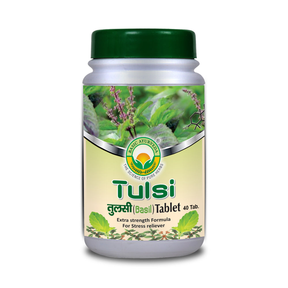 Basic Ayurveda Tulsi (Basil) Tablet (40 Tablet) | Respiratory disorder
