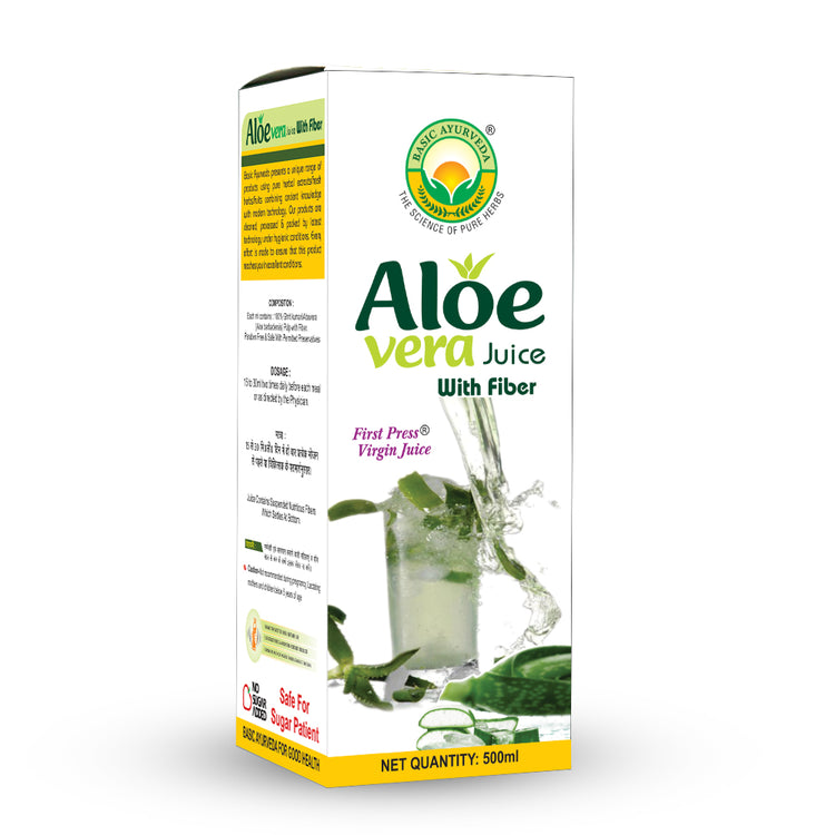 Basic Ayurveda Aloe Vera Juice (Sugar Free Fiber) |  | Helps to Reduce Weight | Reduces Acne-Pimple and Dark Spots | It provides essential nutrients to the body | Provides Antioxidants to the body.