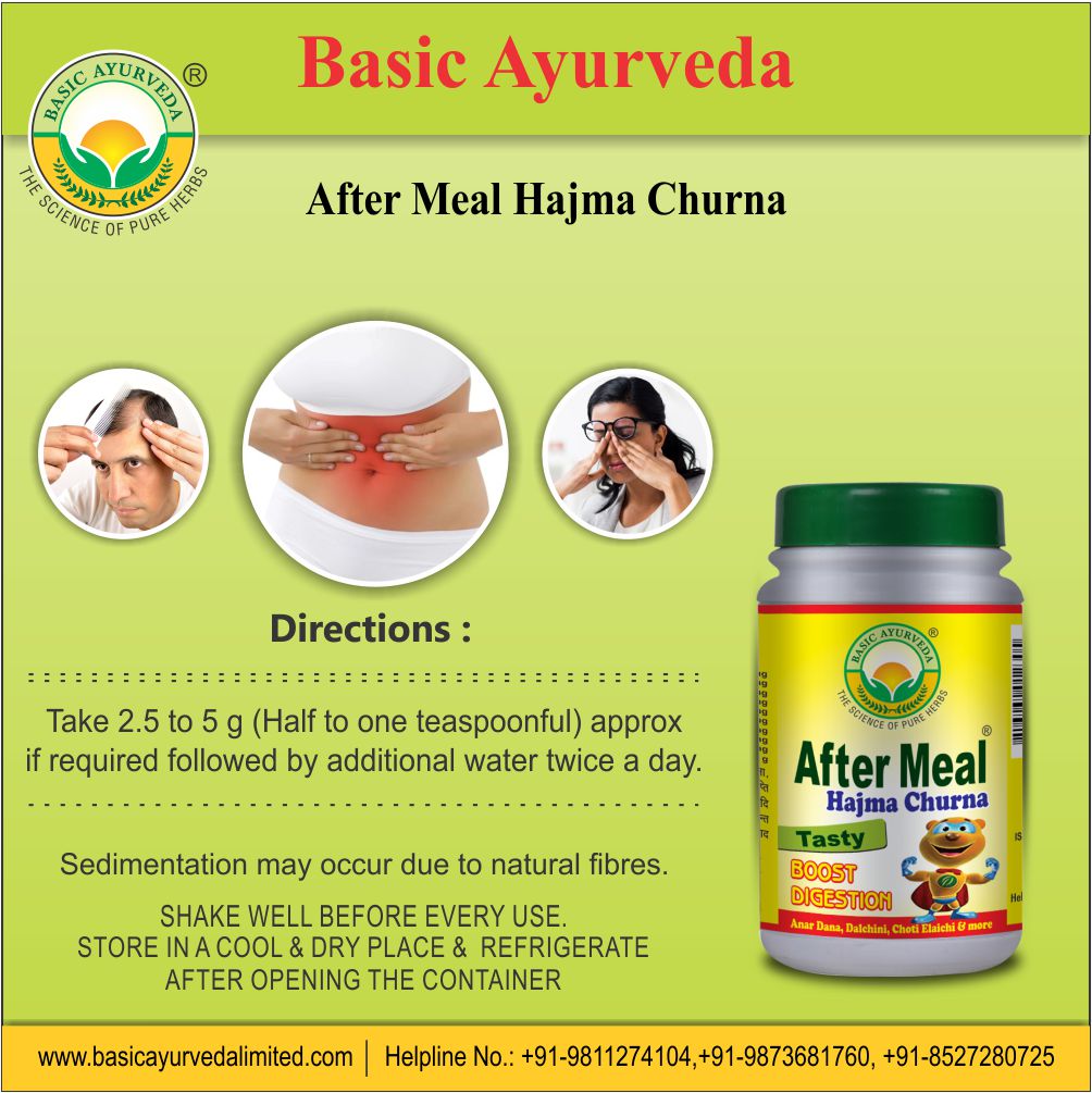 Basic Ayurveda After Meal Hajma Churna 40 Gram | Stomach Bloating | Improve Hunger | Bad Breathing through Mouth | Good Appetizer | Boost Digestion.