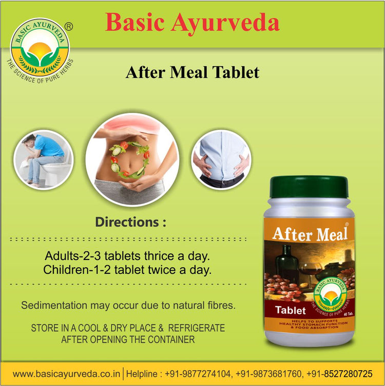 Basic Ayurveda After Meal Tablet (40 Tablet) | Helpful in  Vomiting | Boost digestion | Stomach bloating | Gastritis | Improve hunger | Good Appetizer.