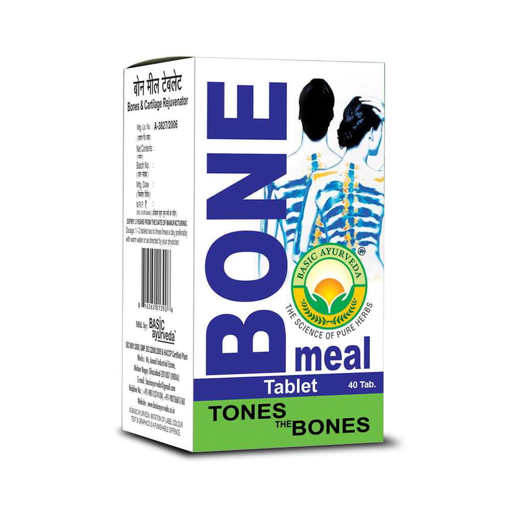 Basic Ayurveda  Bone Meal Tablet (40 Tablet) | Provides Natural Calcium to Bones | Helps in Low Bone Density | Helps in All Kind of Fractures | Helps in Osteoporosis | Improve immunity power|