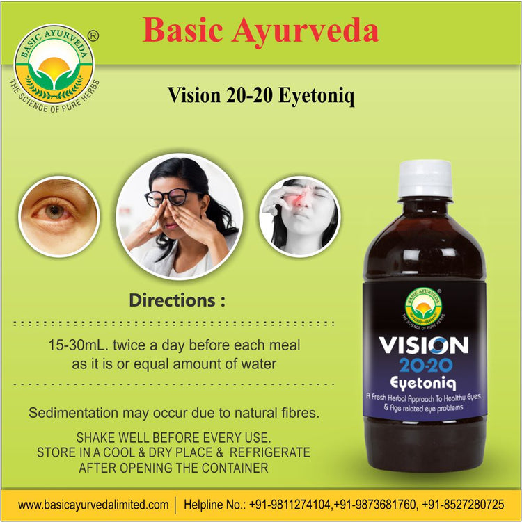 Basic Ayurveda Vision 20-20 Eyetoniq 450 Ml