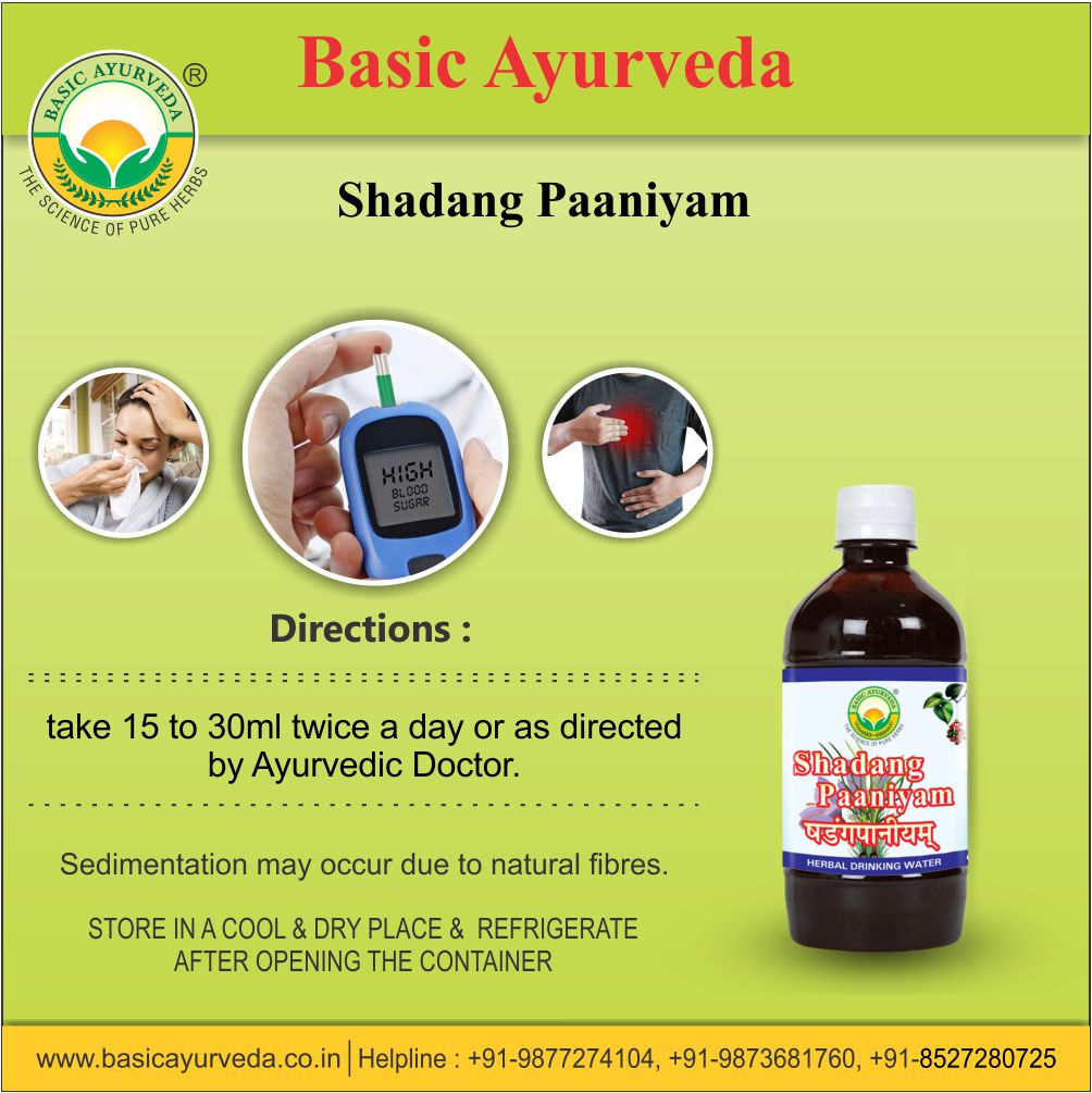 Basic Ayurveda Shadang Paaniyam Herbal Drinking Water 500Ml