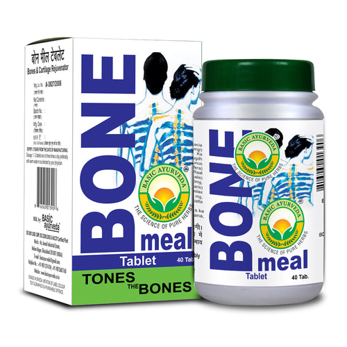 Basic Ayurveda  Bone Meal Tablet (40 Tablet) | Provides Natural Calcium to Bones | Helps in Low Bone Density | Helps in All Kind of Fractures | Helps in Osteoporosis | Improve immunity power|